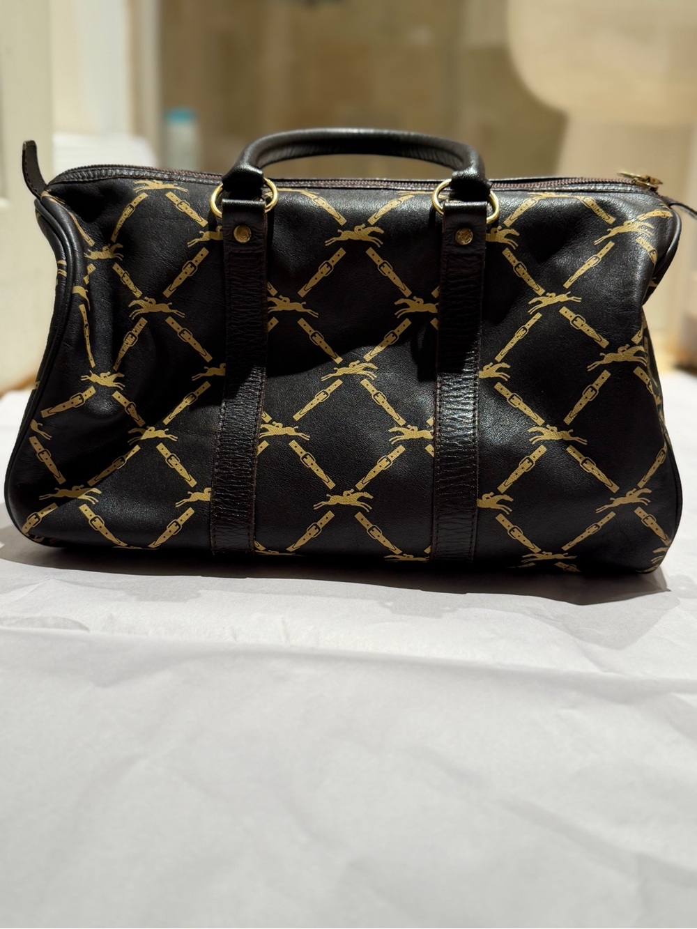 Longchamp Black & Gold Signature Carryall - Picture 4 of 12